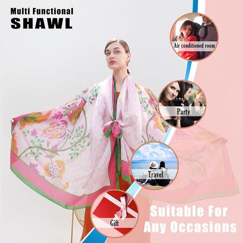DANA XU Women's 100% Mulberry Satin Silk Pashmina Shawl Wraps Extra Large Floral Scarf for Evening Dresses, Soft Oversized in Kuwait