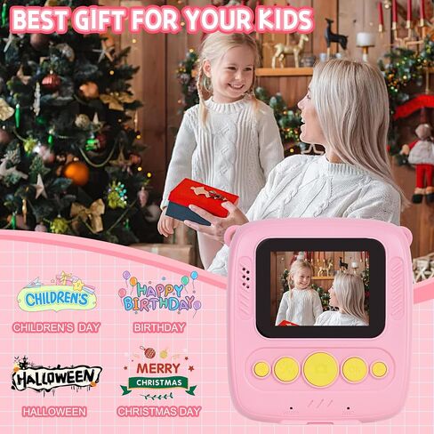 Toys for Ages 5-7 Girls Boys Kids Camera Instant Print Christmas Birthday Gifts for 6 7 8 9 Year Old Girl Toddler Instant Camera for Kids with 32GB(Pink) in Saudi Arabia
