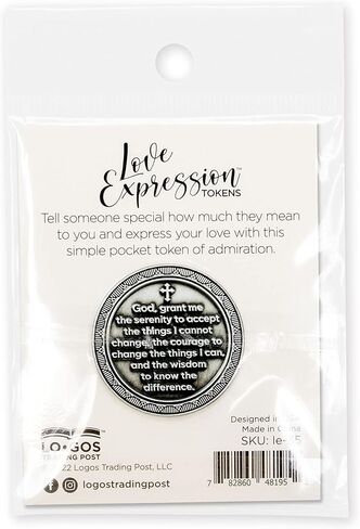 Serenity Prayer Love Expression Coin for Public Servants & Law Enforcement, Keepsake Pocket Token of Prayer & Divine Protection for Men & Women, EDC Coin, Thinking of You Gift of Appreciation in Kuwait