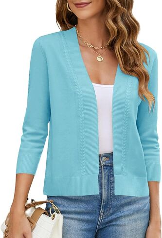 MURMUREY Womens Long Sleeve Open Front Knit Crop Bolero Cardigan Sweater Shrug for Dress in Kuwait