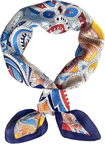 27.5 Inches Satin Head Scarf for Women Silk-Like Floral Hair Scarf, Neck Scarf for Women, Multi-Use Square Scarf in Saudi Arabia