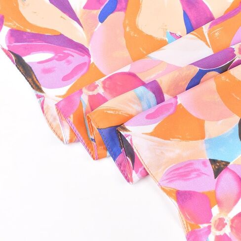 27.5 Inches Satin Head Scarf for Women Silk-Like Floral Hair Scarf, Neck Scarf for Women, Multi-Use Square Scarf in Saudi Arabia
