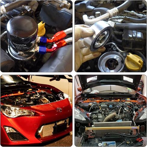 19 Row Oil Cooler Kit, AN10 Transmission Engine Cooler compatible with BRZ/Scion/FR-S;Toyota GT86 /FT-86 FA20, Thermostat 73 Degree M20×1.5 in Saudi Arabia