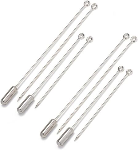 Metal Brooch Stick Pins with Stopper Ends Safety Copper Long Needle Eye Pins for Men Women Suit Tie Hat Scarf DIY Jewelry Accessories, Silver 20pcs 50mm & 20pcs 70mm in Saudi Arabia