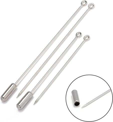 Metal Brooch Stick Pins with Stopper Ends Safety Copper Long Needle Eye Pins for Men Women Suit Tie Hat Scarf DIY Jewelry Accessories, Silver 20pcs 50mm & 20pcs 70mm in Saudi Arabia