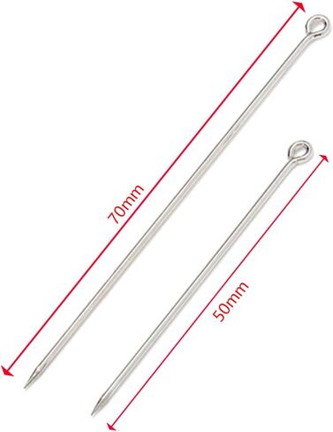 Metal Brooch Stick Pins with Stopper Ends Safety Copper Long Needle Eye Pins for Men Women Suit Tie Hat Scarf DIY Jewelry Accessories, Silver 20pcs 50mm & 20pcs 70mm in Saudi Arabia