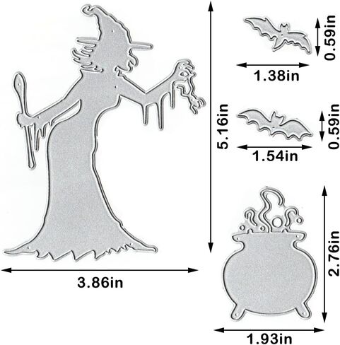 Halloween Witches Cutting Dies Halloween Die Cuts for Card Making, Happy Halloween Words Bats Die Cut Embossing Stencil Template Tool for DIY Scrapbooking Photo Album Card Craft Decoration Supplies in Saudi Arabia