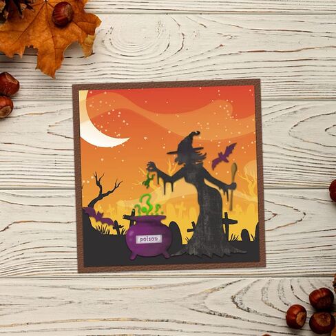 Halloween Witches Cutting Dies Halloween Die Cuts for Card Making, Happy Halloween Words Bats Die Cut Embossing Stencil Template Tool for DIY Scrapbooking Photo Album Card Craft Decoration Supplies in Saudi Arabia