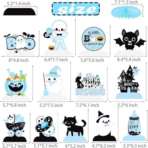 A Baby is Brewing Honeycomb Centerpieces 13Pcs Halloween Baby Shower Table Decorations Halloween A Little Boo is Almost Due Baby Shower Centerpieces Decorations for Pregnancy Party Supplies in Saudi Arabia