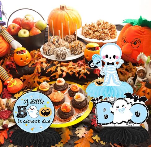 A Baby is Brewing Honeycomb Centerpieces 13Pcs Halloween Baby Shower Table Decorations Halloween A Little Boo is Almost Due Baby Shower Centerpieces Decorations for Pregnancy Party Supplies in Saudi Arabia