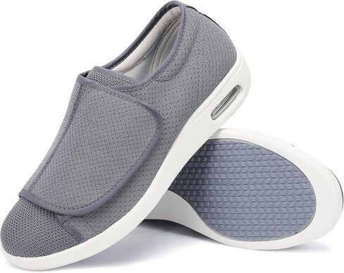 Diabetic Shoes for Men, Wide Width Elderly Men's Shoes, Adjustable Closure Lightweight Breathable, Swollen Feet Walking Edema Sneakers in Saudi Arabia