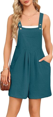 JUEYUN Women's Summer Short Overalls Casual Sleeveless Rompers Loose Adjustable Jumpsuit for Women with Pockets 2024 in Saudi Arabia