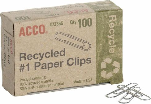 Acco Recycled #1 Paper Clips, 100 Count (A7072365A) in Kuwait