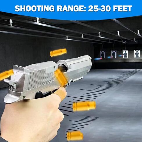 Soft Bullet Toy Gun with Ejecting Shells – Safe EVA Foam Bullets Toy Pistol, Educational Toy Gun for Kids, Boys, Gifts, Outdoor Play, Role Play, Easy to Use and Fun Shooting Experience-Gold in Saudi Arabia
