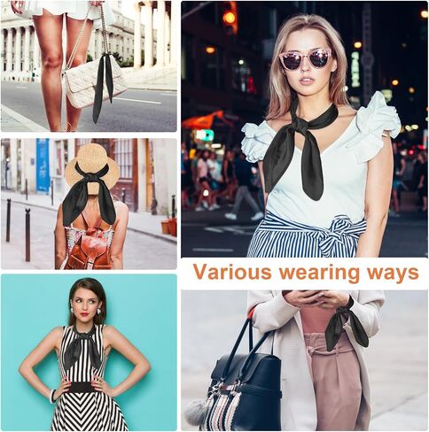 Silk Scarf for Women Chiffon Neck Scarf Square Bandana Silk Scarves Handkerchief Retro Head Handbag Bag Scarf Mime Costume in Saudi Arabia
