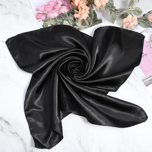 Silk Scarf for Women Chiffon Neck Scarf Square Bandana Silk Scarves Handkerchief Retro Head Handbag Bag Scarf Mime Costume in Saudi Arabia