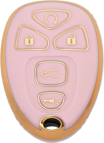 Key Fob Cover Case Shell Keychain for Suburban Tahoe Traverse GMC Acadia Yukon Cadillac Escalade SRX Buick Enclave Pink (for GMC B) in Saudi Arabia