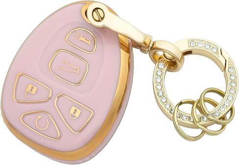 Key Fob Cover Case Shell Keychain for Suburban Tahoe Traverse GMC Acadia Yukon Cadillac Escalade SRX Buick Enclave Pink (for GMC B) in Saudi Arabia