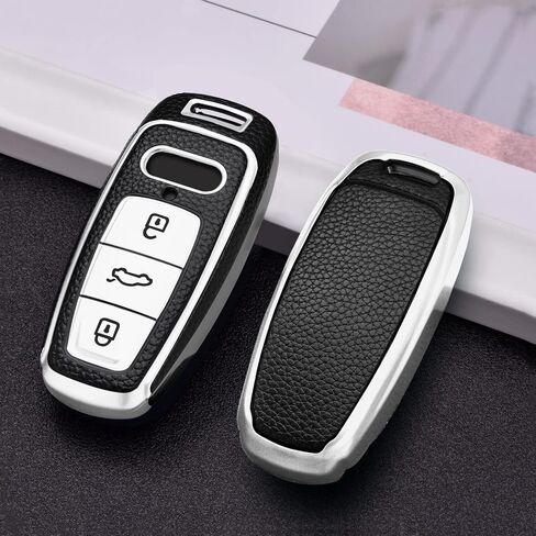 ELOHEI لغطاء Audi Key Fob، غطاء حماية خاص ناعم من مادة TPU متوافق مع Audi A6L A6 A7 A8 Q7 Q8 E-Tron 2018-2022 A3 S3 S6 SQ7 RS6 S7 RS7 المفتاح الذكي (أسود) in Kuwait