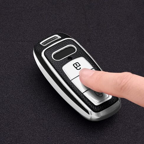 ELOHEI لغطاء Audi Key Fob، غطاء حماية خاص ناعم من مادة TPU متوافق مع Audi A6L A6 A7 A8 Q7 Q8 E-Tron 2018-2022 A3 S3 S6 SQ7 RS6 S7 RS7 المفتاح الذكي (أسود) in Kuwait