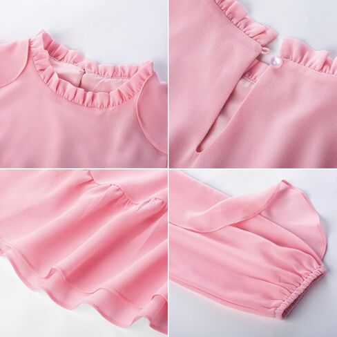 GRACE KARIN Girls Long Sleeve Dress Fall Spring Ruffle Swing Maxi High Low Formal Party Dress Size 5-12Y in Saudi Arabia