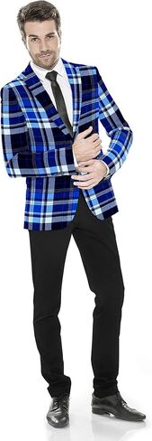 Men's Plaid Blazer 2 Button Lightweight Regular Fit Checked Plaid Suit Sport Coat Jacket Casual Daily Dress Jacket Sport Coat in Kuwait