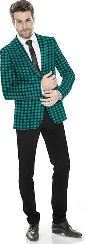 Men's Plaid Blazer 2 Button Lightweight Regular Fit Checked Plaid Suit Sport Coat Jacket Casual Daily Dress Jacket Sport Coat in Kuwait
