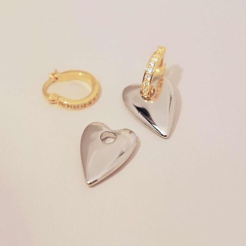 14K Gold Plated Heart Earrings for Women, Small Hoop Earrings,Love Drop Gold Earrings,Gifts by Febsky in Saudi Arabia