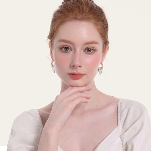 14K Gold Plated Heart Earrings for Women, Small Hoop Earrings,Love Drop Gold Earrings,Gifts by Febsky in Saudi Arabia