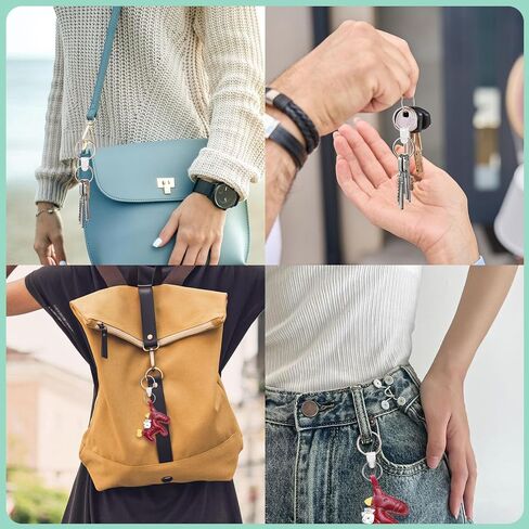 60 مجموعة من حلقات سلسلة المفاتيح للحرف اليدوية، مشابك سلسلة مفاتيح بلاستيكية مع سلسلة مفاتيح معدنية، مشابك سلسلة مفاتيح بلاستيكية صغيرة من البلاستيك الأكريليك الشفاف، أزرار كبس للمكتب (البلاستيك، المعدن) in Saudi Arabia