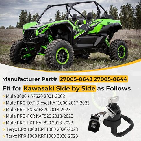 مفتاح إشعال M MATI لـ Kawasaki Mule PRO FX/FXT/FXR/DX/DXT Teryx KRX 1000 2017-2023 27005-0643 27005-0644 in Saudi Arabia
