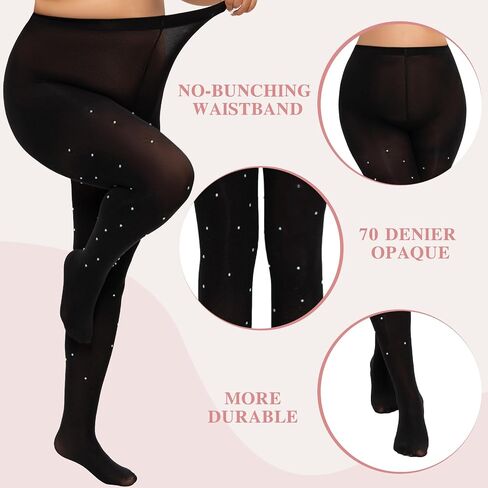 MANZI Sparkle Rhinestone Plus Size Tights for Women Queen Size Sparkly Stockings Shiny Opauqe Pantyhose in Saudi Arabia