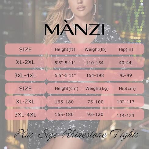MANZI Sparkle Rhinestone Plus Size Tights for Women Queen Size Sparkly Stockings Shiny Opauqe Pantyhose in Saudi Arabia