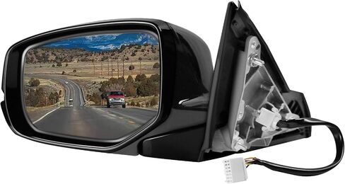 Passenger Side Mirror Compatible with Honda Accord 2013-2017 with Power Glass,Right Side View Mirrors Replacement #76208T2FA11(3Pin) Black in Saudi Arabia