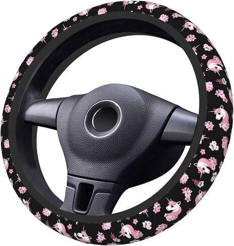 Car Steering Wheel Cover Universal Neoprene Anti Slip Car Accessories Decorative Wheel Protector 15 Inch - Pink Halloween Bats in Saudi Arabia