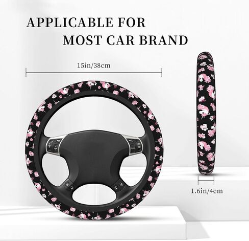Car Steering Wheel Cover Universal Neoprene Anti Slip Car Accessories Decorative Wheel Protector 15 Inch - Pink Halloween Bats in Saudi Arabia