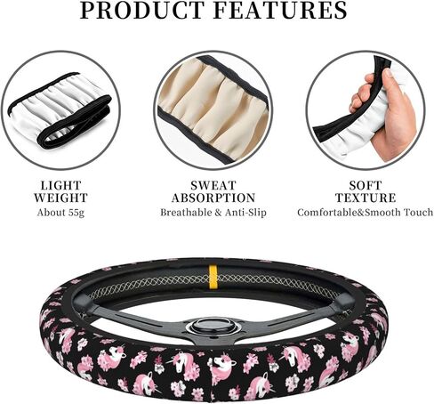 Car Steering Wheel Cover Universal Neoprene Anti Slip Car Accessories Decorative Wheel Protector 15 Inch - Pink Halloween Bats in Saudi Arabia