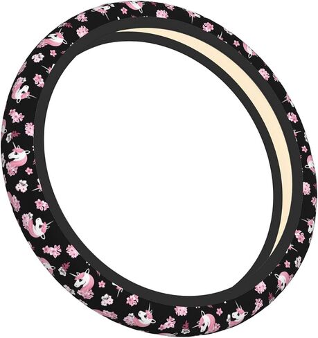 Car Steering Wheel Cover Universal Neoprene Anti Slip Car Accessories Decorative Wheel Protector 15 Inch - Pink Halloween Bats in Saudi Arabia