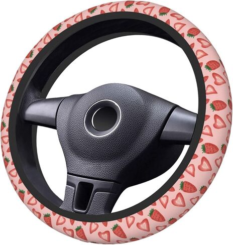 Car Steering Wheel Cover Universal Neoprene Anti Slip Car Accessories Decorative Wheel Protector 15 Inch - Pink Halloween Bats in Saudi Arabia