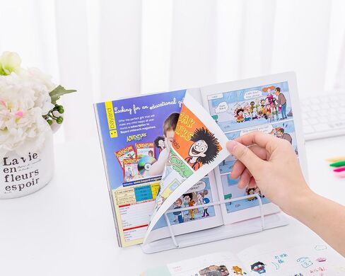 حامل كتب للقراءة بدون استخدام اليدين، حامل كتب مكتبي معدني للقراءة وحامل كتب قابل للتعديل لوثائق كتب الطبخ وحامل كتب للوصفات والكتب المدرسية والكتب الموسيقية (أزرق فاتح) in Kuwait