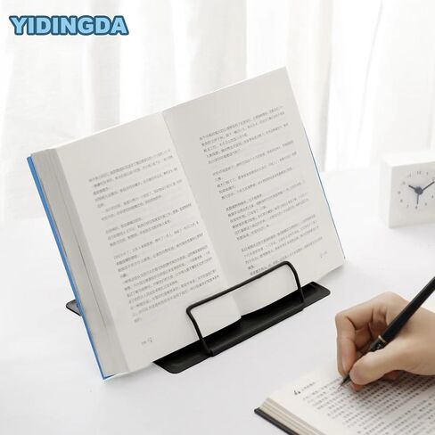 حامل كتب للقراءة بدون استخدام اليدين، حامل كتب مكتبي معدني للقراءة وحامل كتب قابل للتعديل لوثائق كتب الطبخ وحامل كتب للوصفات والكتب المدرسية والكتب الموسيقية (أزرق فاتح) in Kuwait