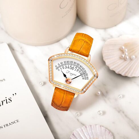 ساعات يد T-ENGINE للنساء، ساعات يد كوارتز للسيدات، سوار جلدي، ساعات صغيرة من الألماس على شكل سطح قرص للنساء ﻿ in Kuwait