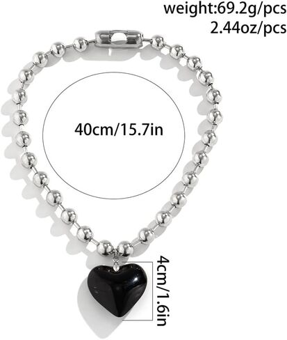 Fuqimanman2020 Chunky Big Love Heart Choker Necklace Pendant Adjustable Velvet Chain Glass Crystal Heart for Wome Y2K Jewelry Accessories in Saudi Arabia
