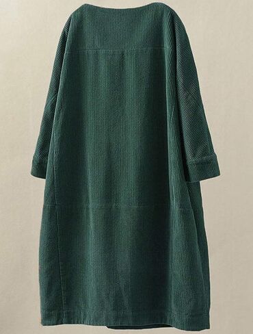 LaovanIn Women's Corduroy Tunic Tops Cotton Long Sleeve Dresses with Pockets in Saudi Arabia