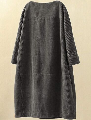 LaovanIn Women's Corduroy Tunic Tops Cotton Long Sleeve Dresses with Pockets in Saudi Arabia