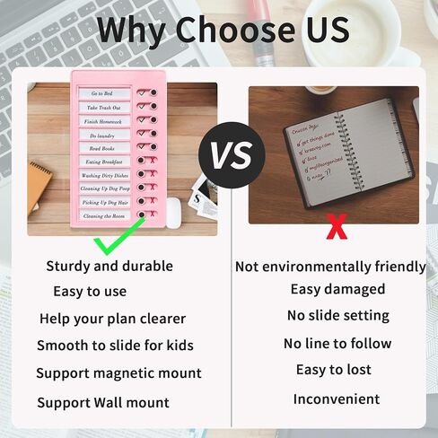 4PCS Chore Chart Chore List for Kids with 10pcs Detachable Cardstock and 16pcs Magnets- Daily Routine, My Chore Checklist Task Board, Ideal for RV and Memo Checklist. in Saudi Arabia