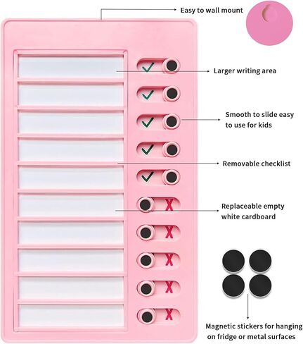 4PCS Chore Chart Chore List for Kids with 10pcs Detachable Cardstock and 16pcs Magnets- Daily Routine, My Chore Checklist Task Board, Ideal for RV and Memo Checklist. in Saudi Arabia