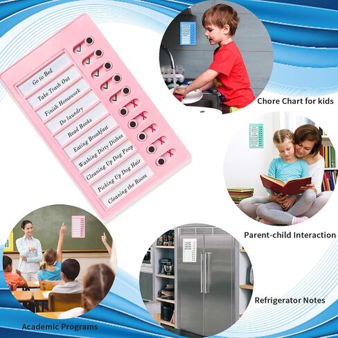 4PCS Chore Chart Chore List for Kids with 10pcs Detachable Cardstock and 16pcs Magnets- Daily Routine, My Chore Checklist Task Board, Ideal for RV and Memo Checklist. in Saudi Arabia