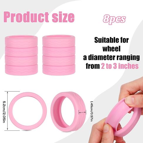 BOXOB 8pcs Luggage Wheel Covers, Silicone Luggage Spinner Wheel Covers Colorful Suitcase Wheel Protector Luggage Wheel Accessories for Most 8 Caster Luggage (royal blue) in Saudi Arabia