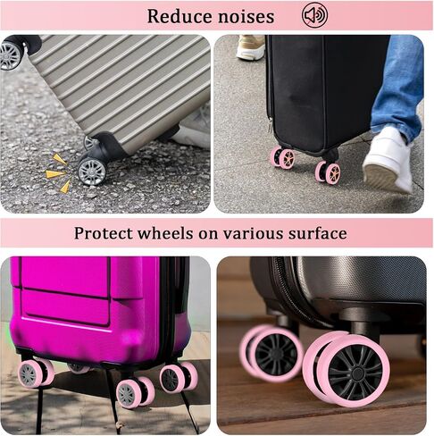 BOXOB 8pcs Luggage Wheel Covers, Silicone Luggage Spinner Wheel Covers Colorful Suitcase Wheel Protector Luggage Wheel Accessories for Most 8 Caster Luggage (royal blue) in Saudi Arabia